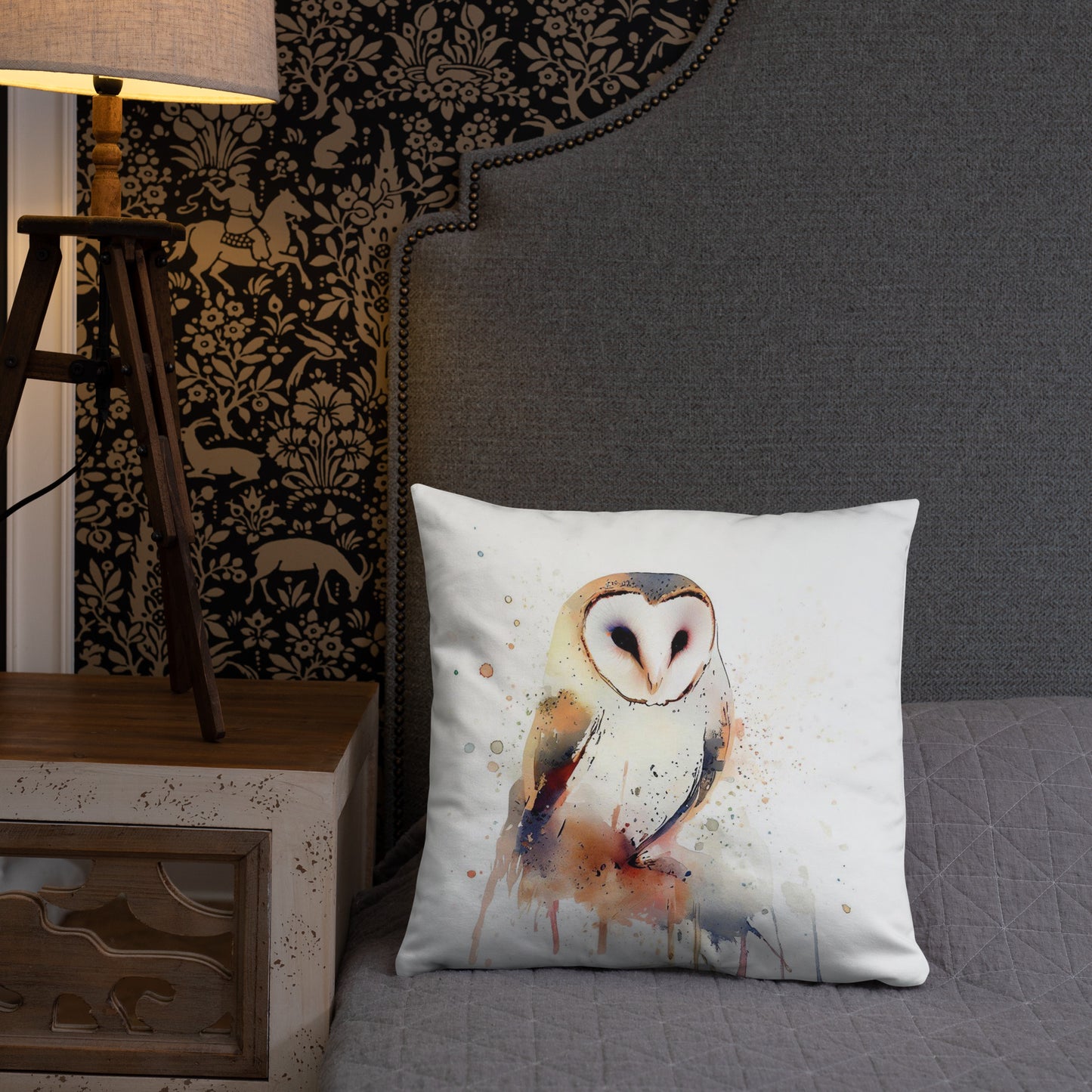 Wild Ink Cushion - Barn Owl