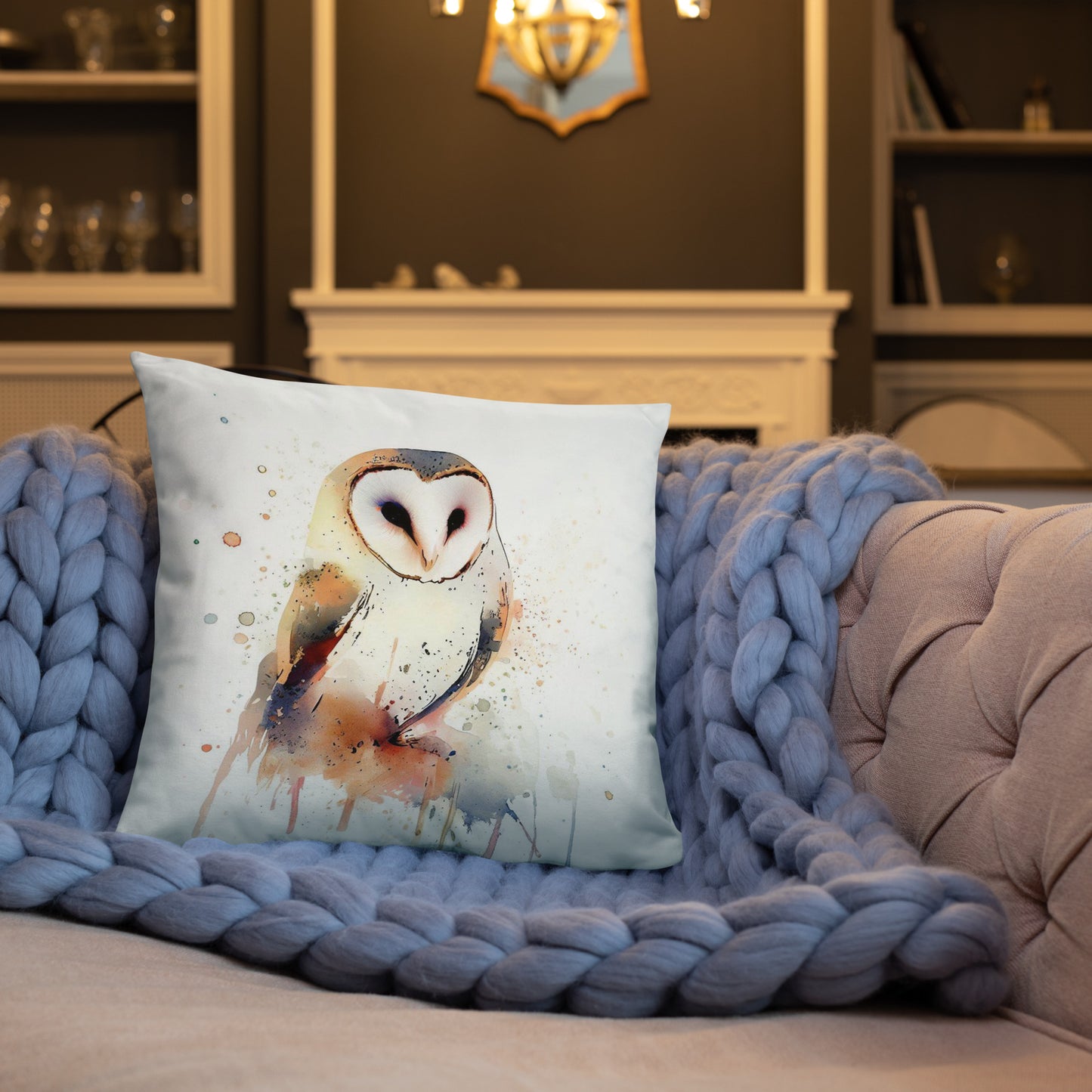 Wild Ink Cushion - Barn Owl