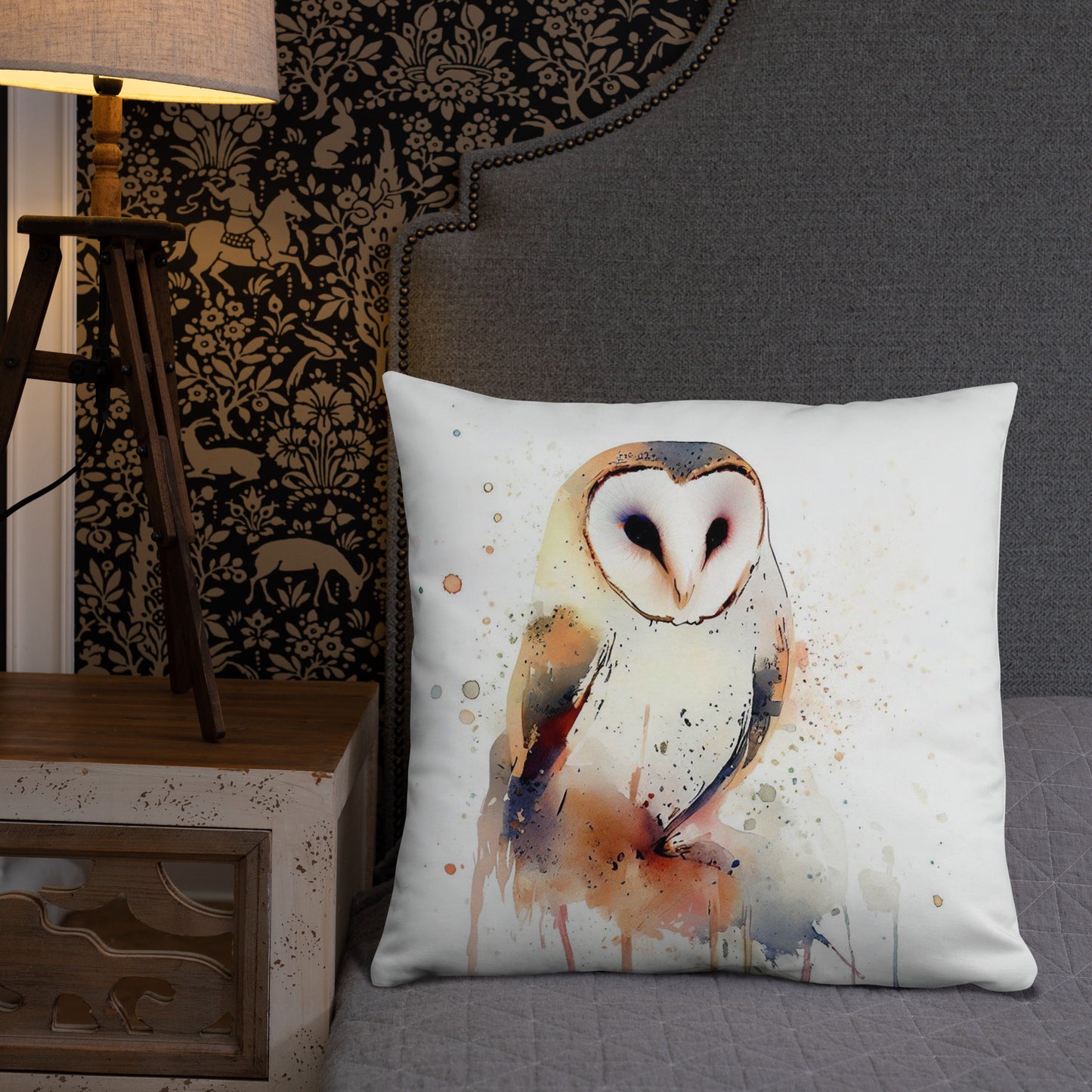 Wild Ink Cushion - Barn Owl