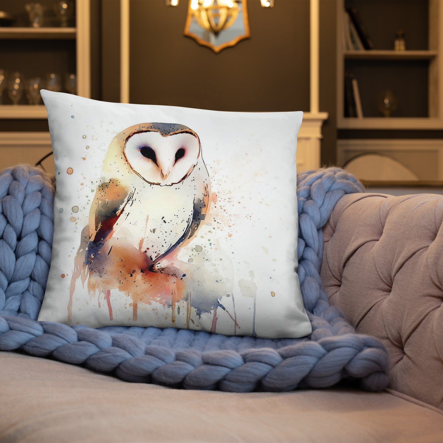 Wild Ink Cushion - Barn Owl