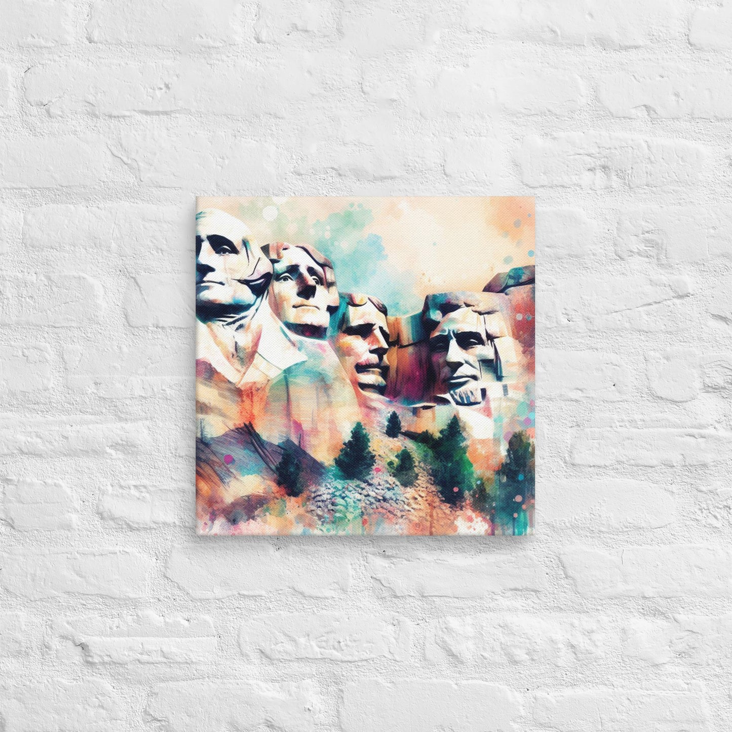 Landmarks in Bloom Canvas - Mount Rushmore