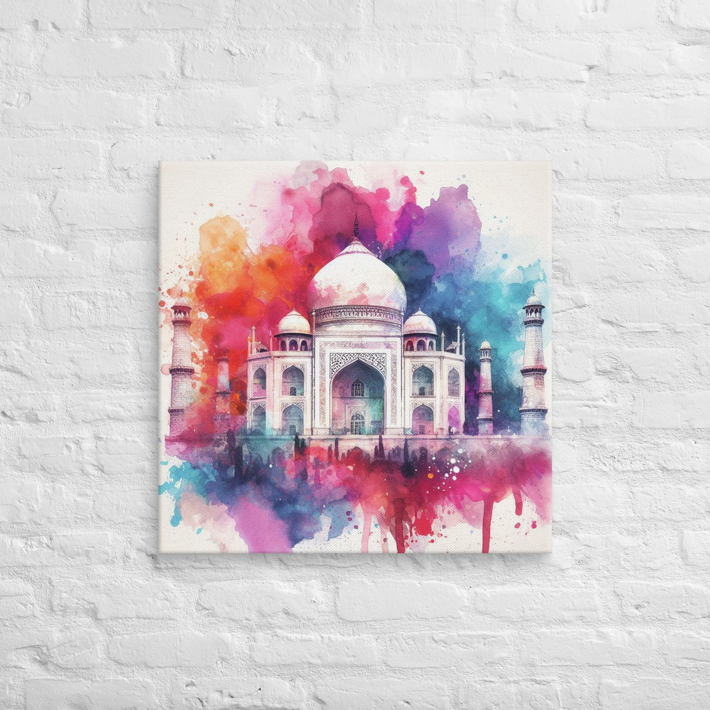 Landmarks in Bloom Canvas -Taj Mahal