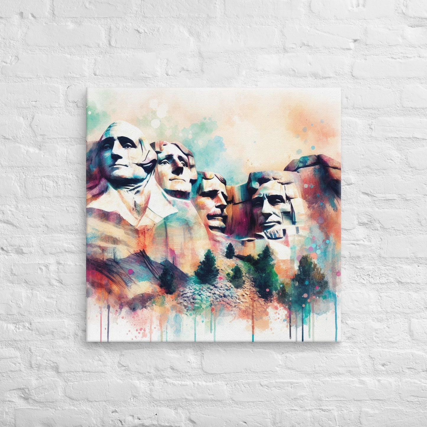 Landmarks in Bloom Canvas - Mount Rushmore