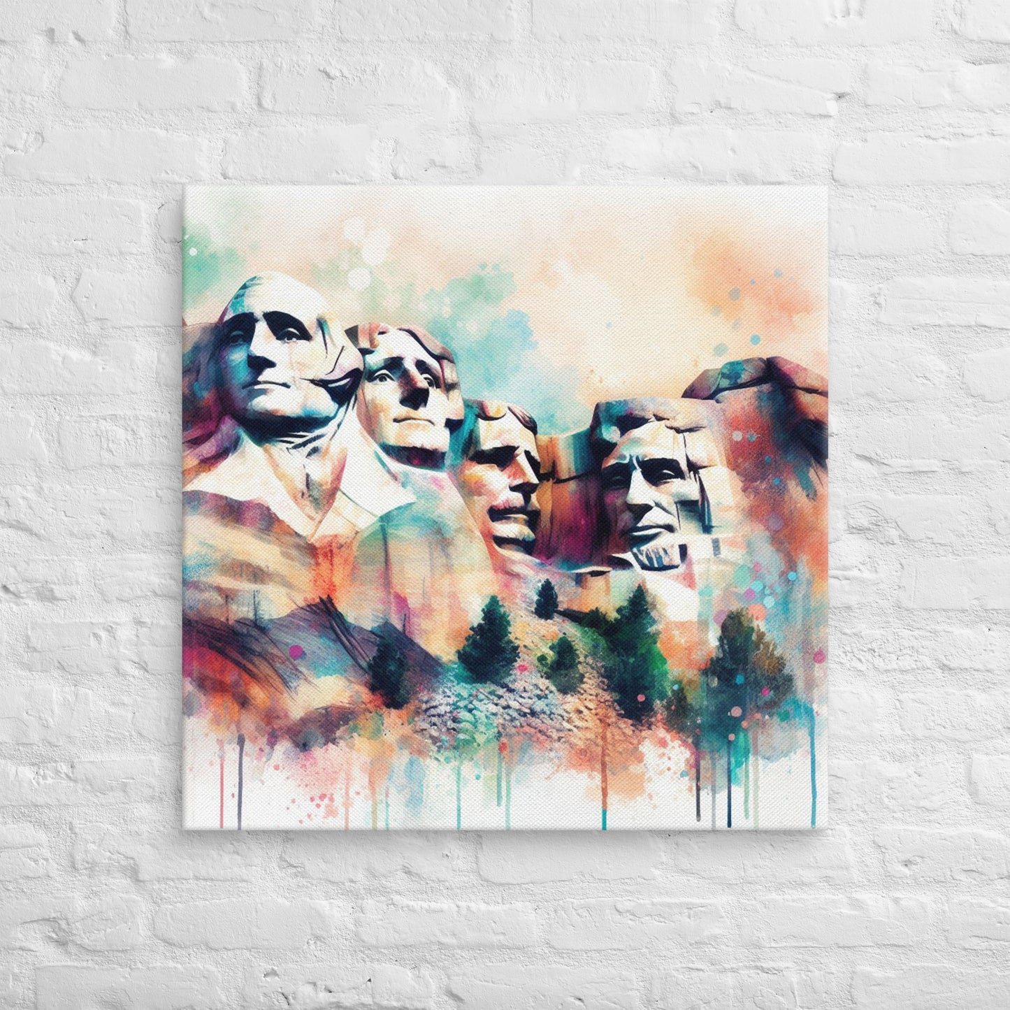 Landmarks in Bloom Canvas - Mount Rushmore