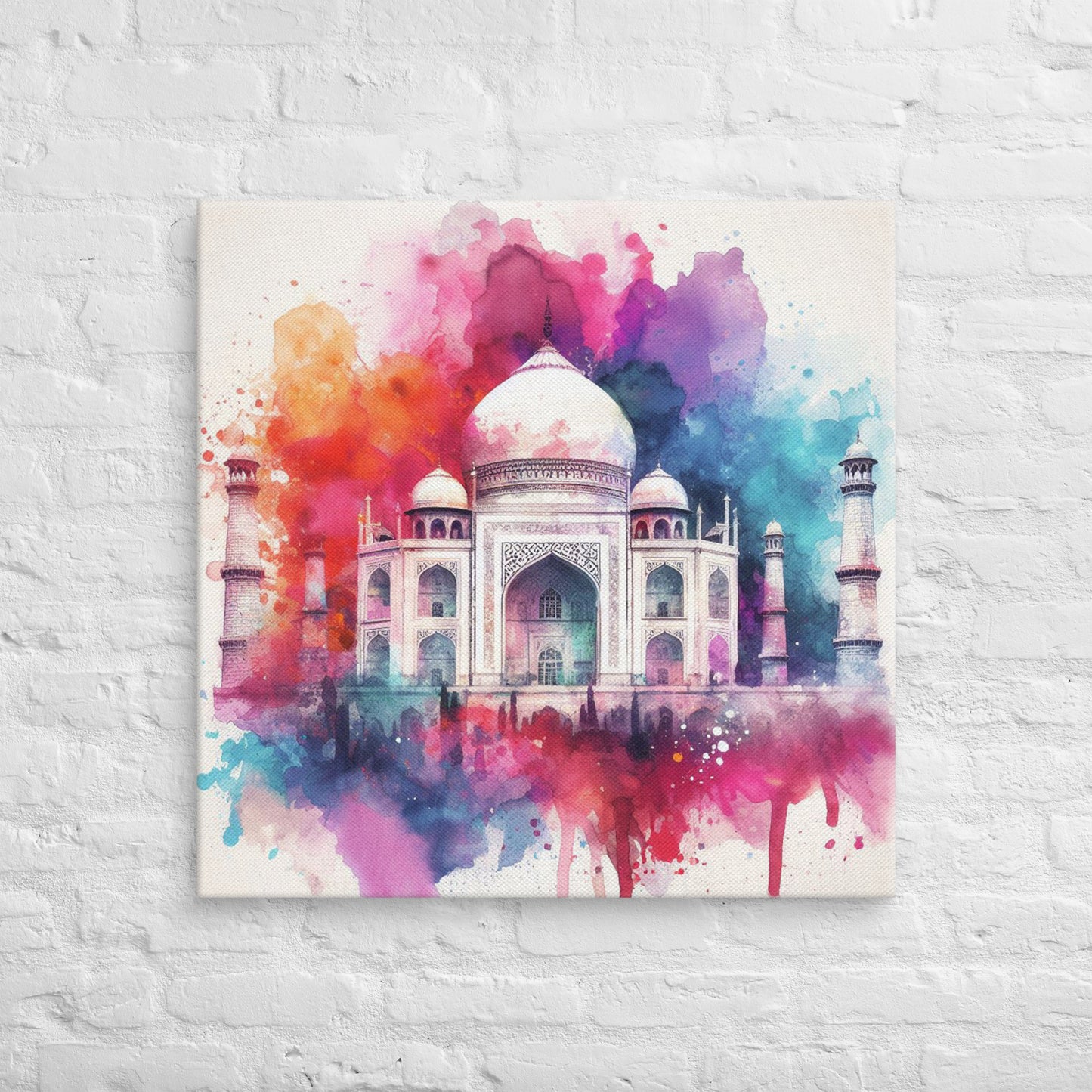 Landmarks in Bloom Canvas -Taj Mahal