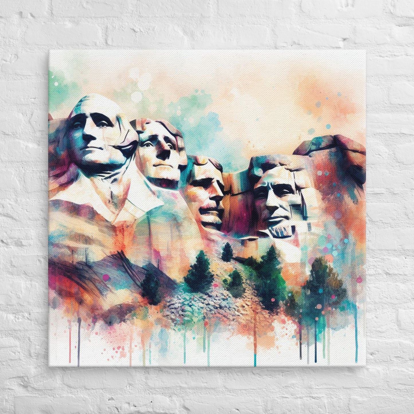 Landmarks in Bloom Canvas - Mount Rushmore