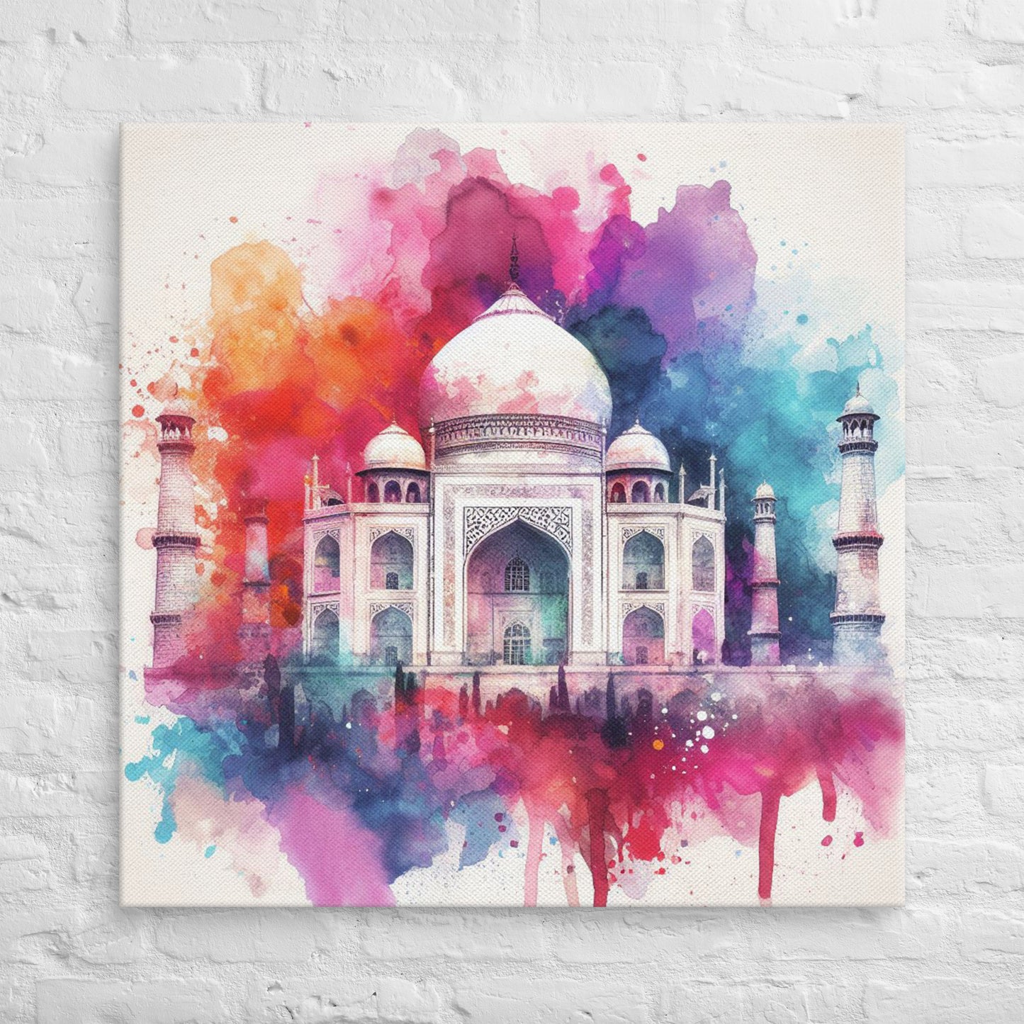 Landmarks in Bloom Canvas -Taj Mahal