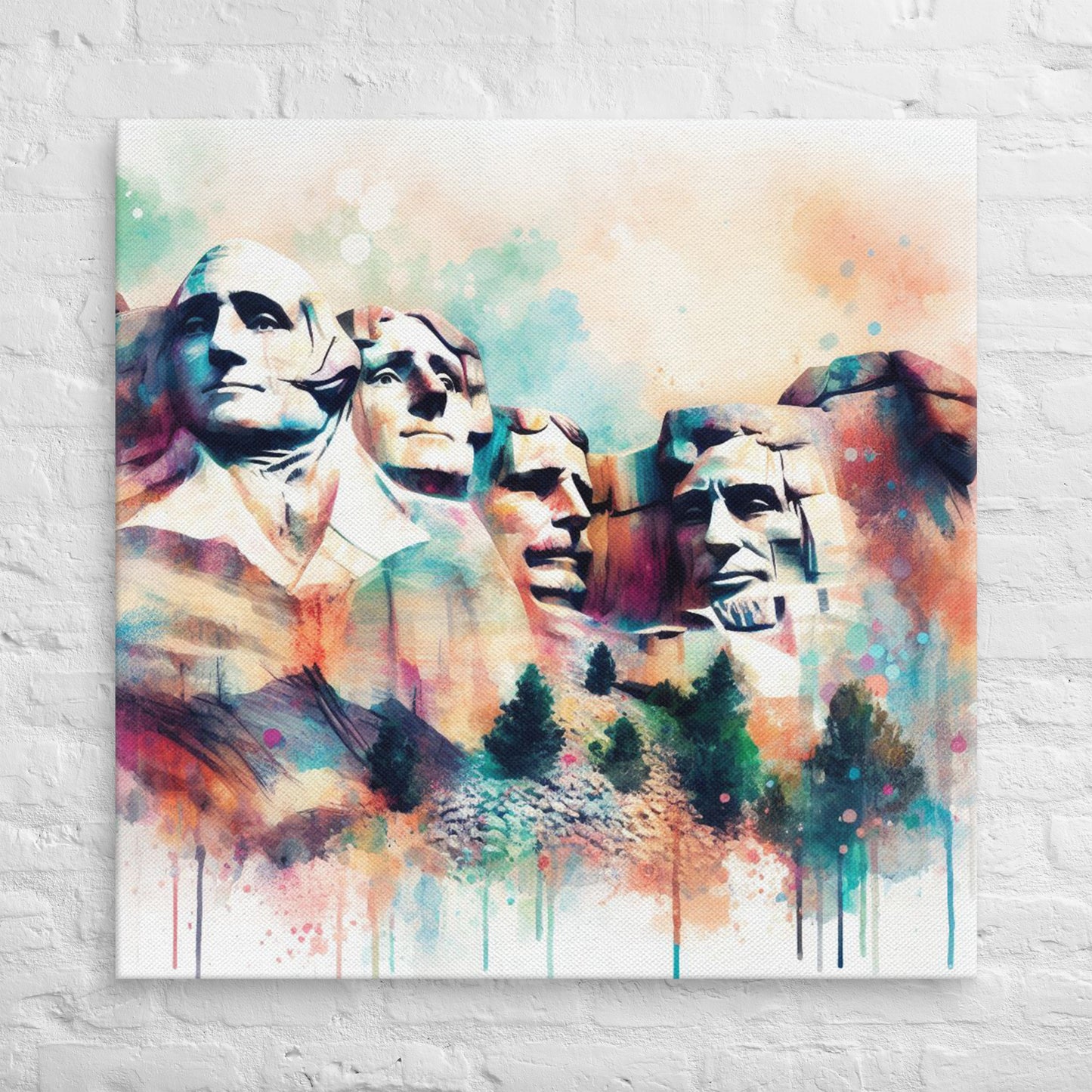 Landmarks in Bloom Canvas - Mount Rushmore