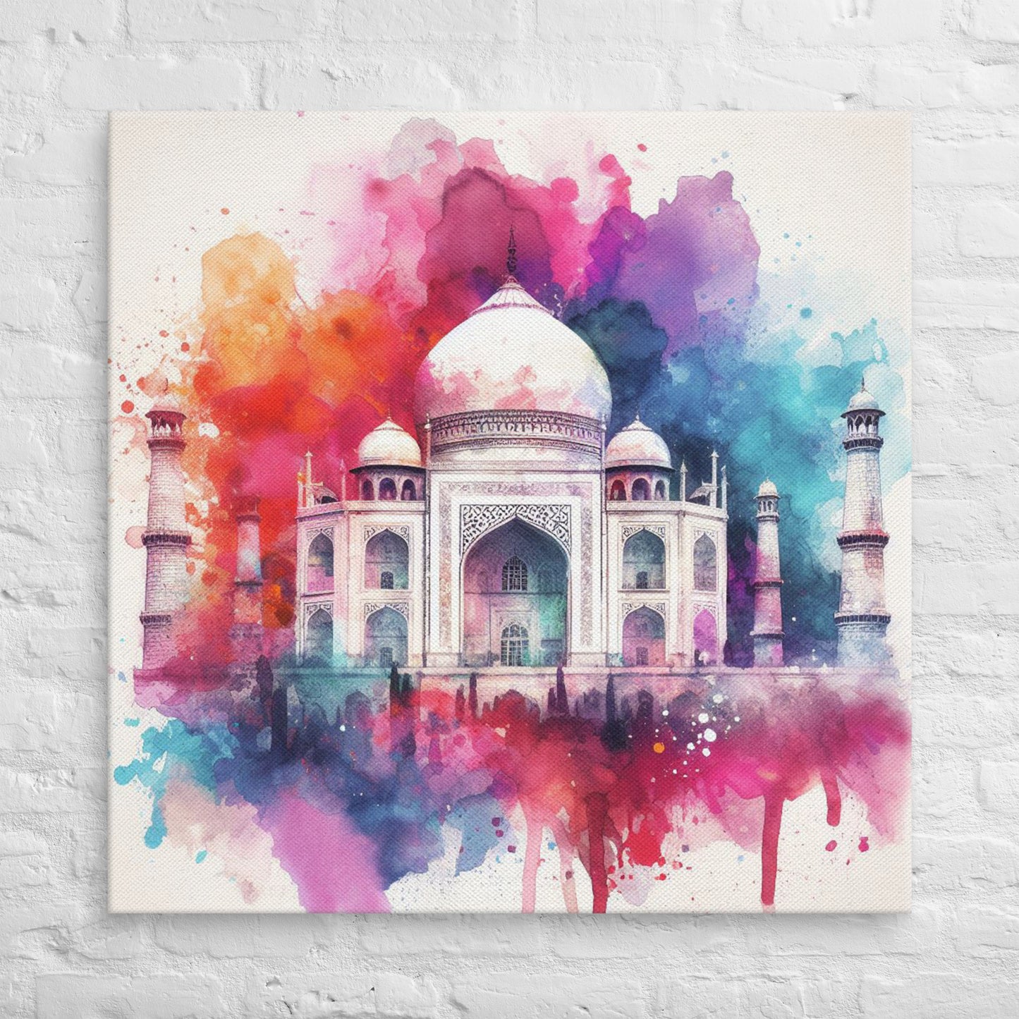 Landmarks in Bloom Canvas -Taj Mahal