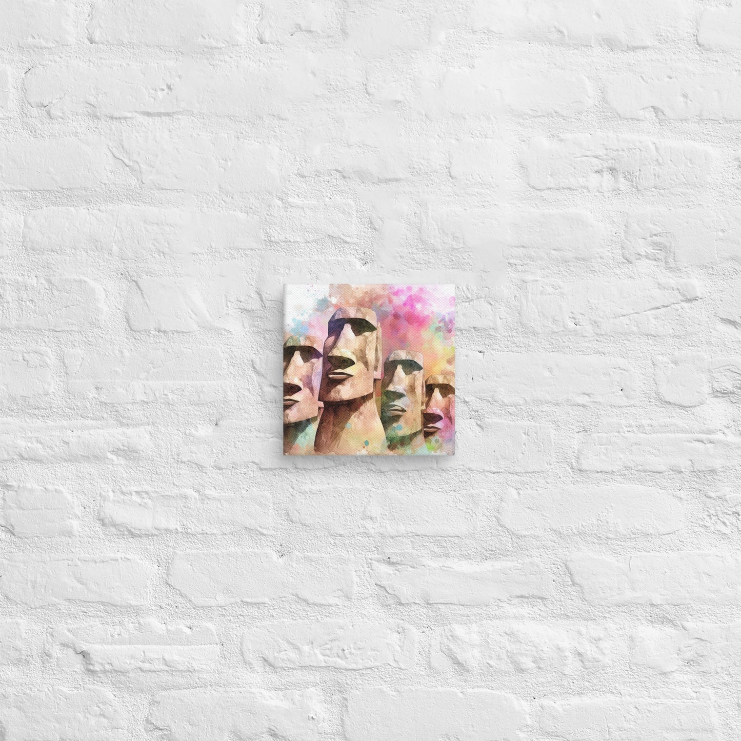 Landmarks in Bloom Canvas - Easter Island Heads