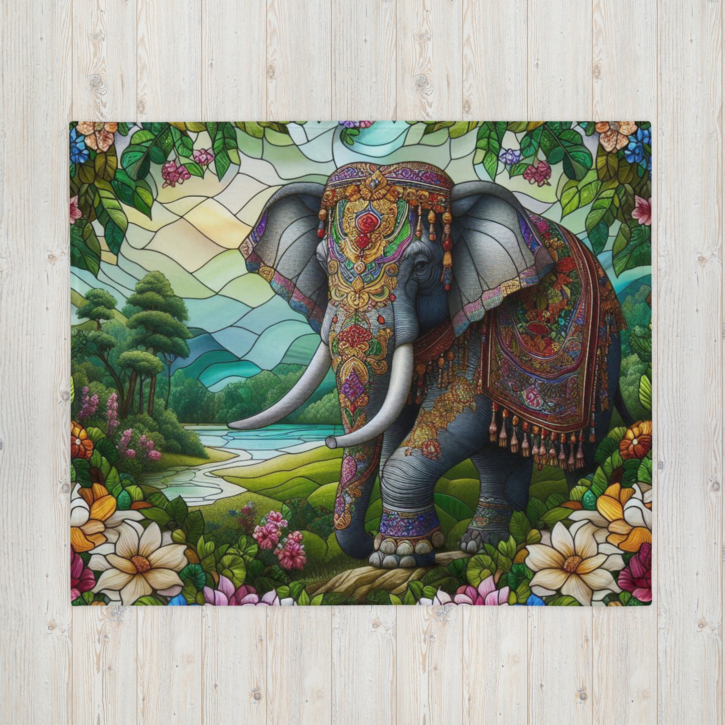 Prismatic Beasts Throw Blanket - Elephant