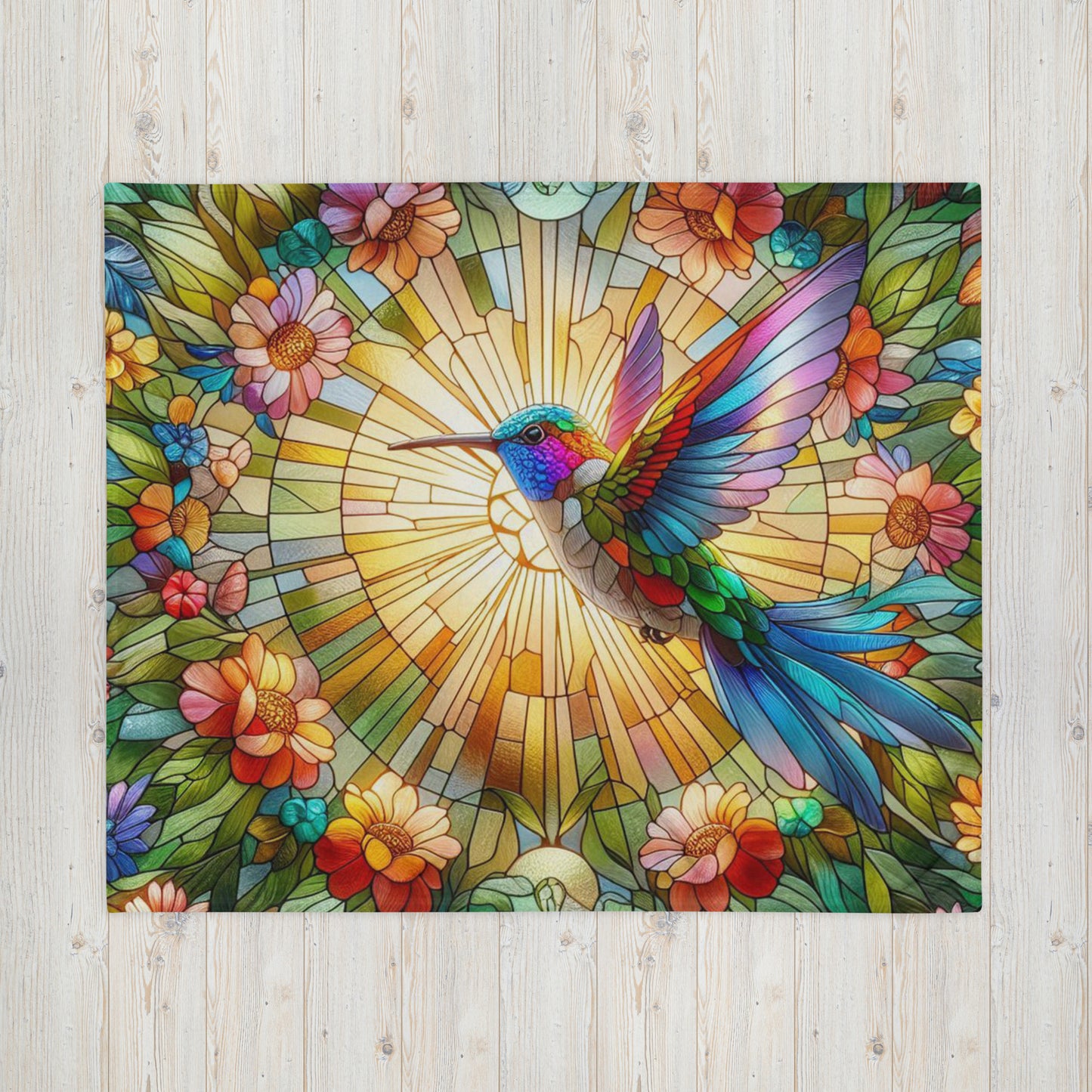 Prismatic Beasts Throw Blanket - HummingBird