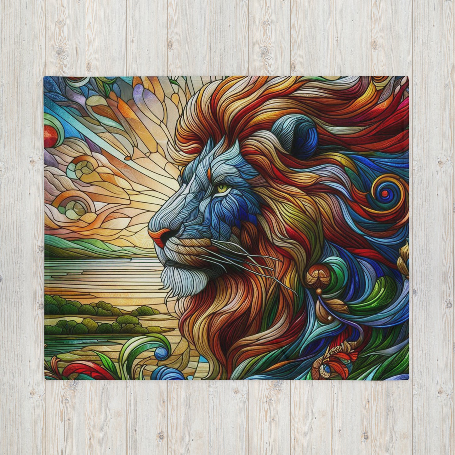 Prismatic Beasts Throw Blanket - Lion