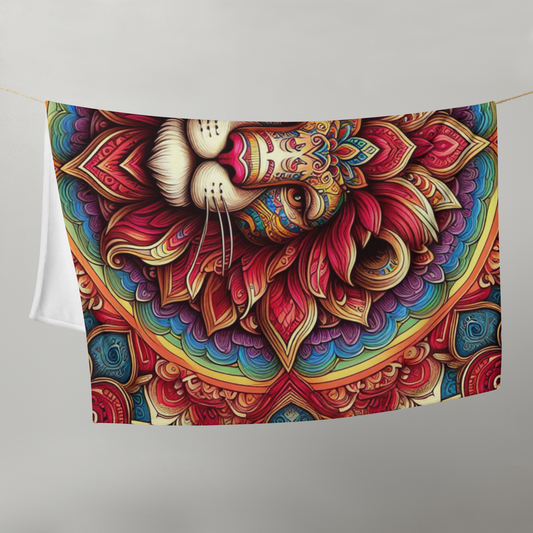 Whispering Wilderness Throw Blanket - Lion