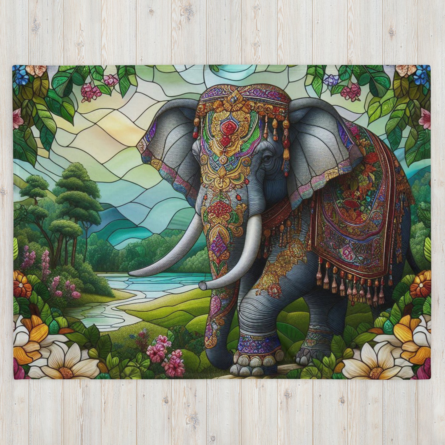Prismatic Beasts Throw Blanket - Elephant