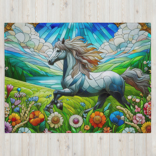 Prismatic BeastsThrow Blanket - Horse