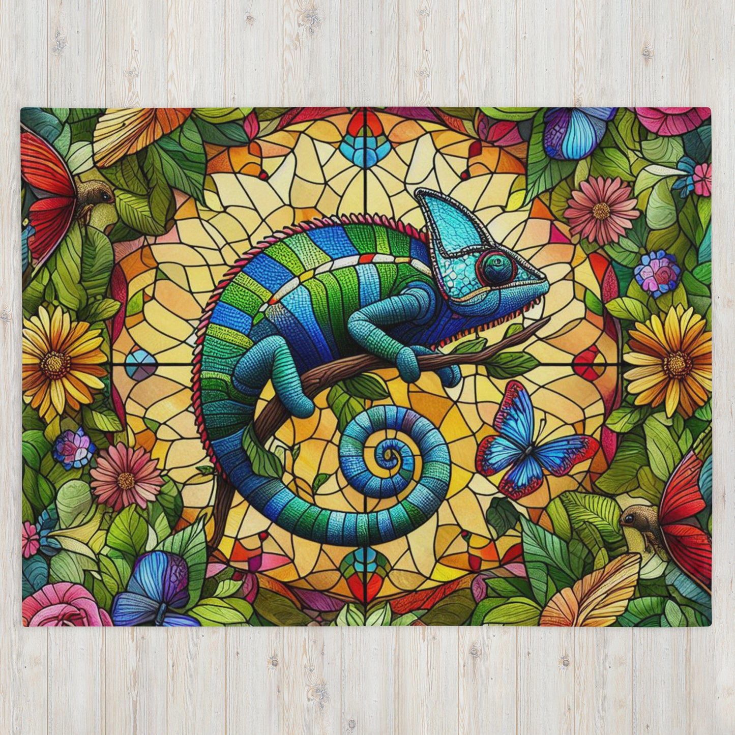 Prismatic Beasts Throw Blanket - Chameleon