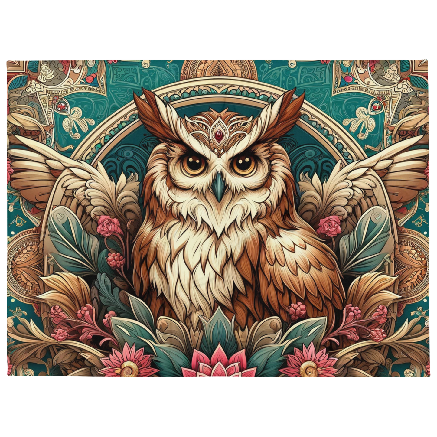 Whispering Wilderness Throw Blanket - Eagle Owl