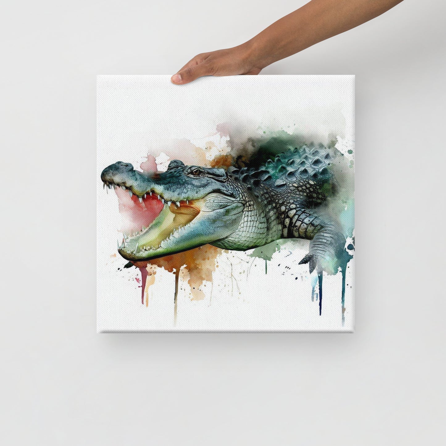 Crocodile - Water Colour Canvas