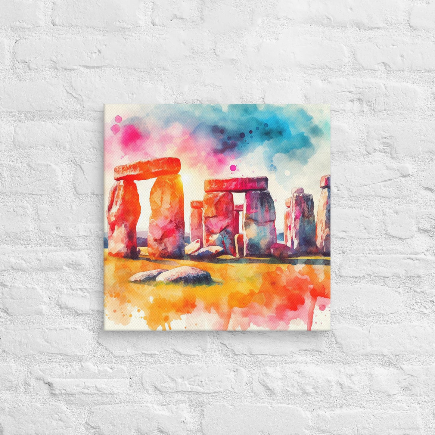 Landmarks in Bloom Canvas - Stone Henge