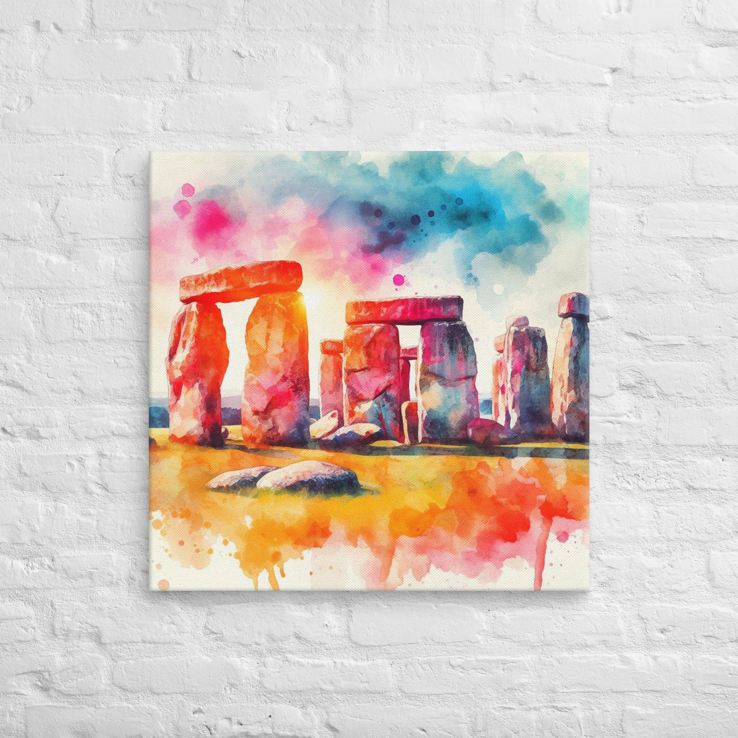 Landmarks in Bloom Canvas - Stone Henge