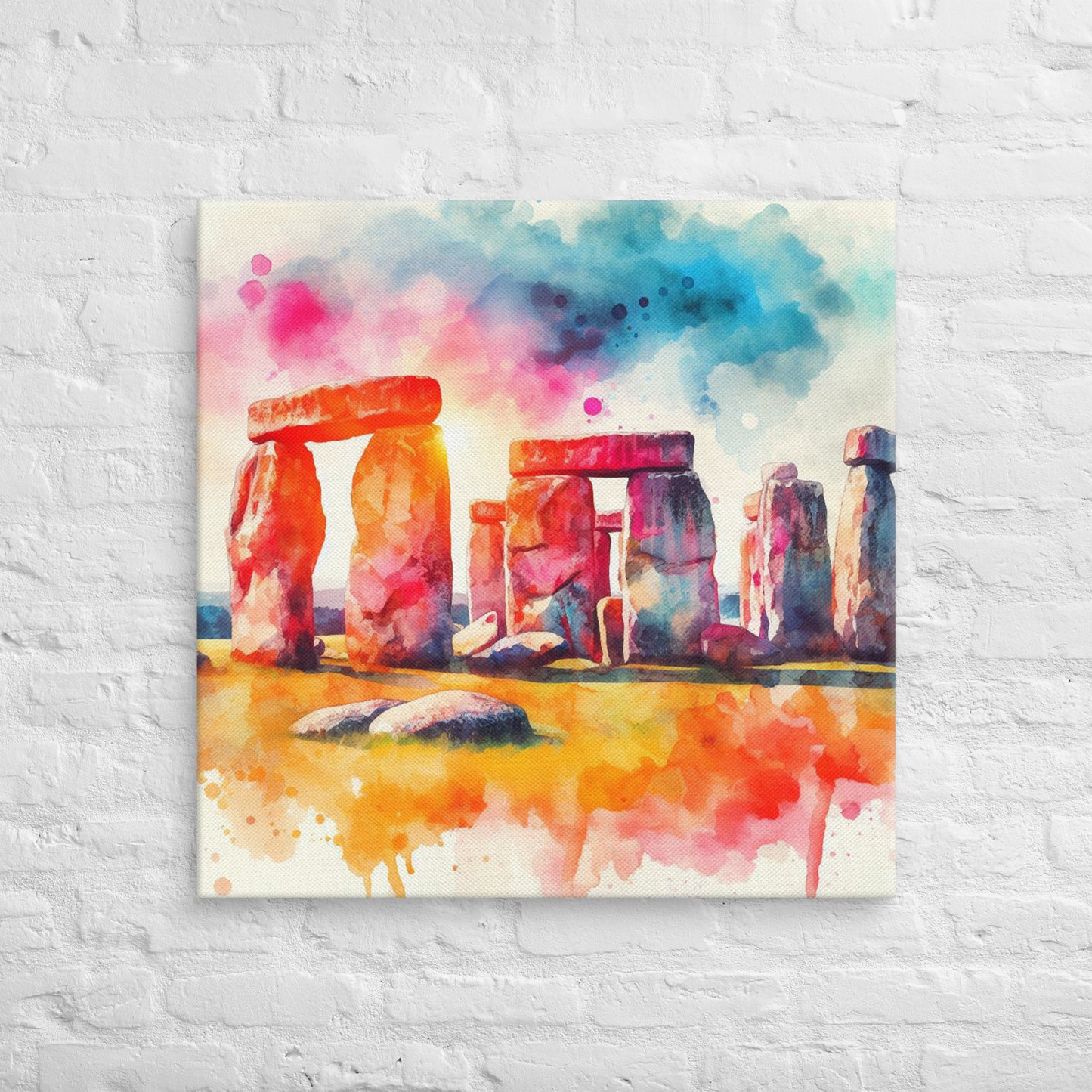 Landmarks in Bloom Canvas - Stone Henge