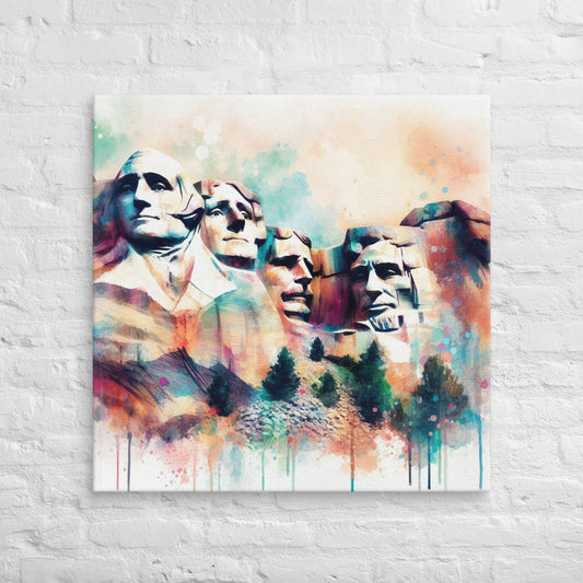 Landmarks in Bloom Canvas - Mount Rushmore