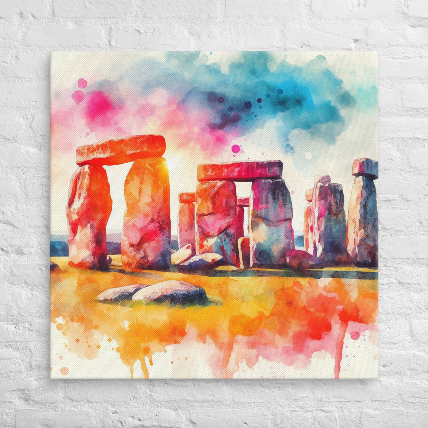 Landmarks in Bloom Canvas - Stone Henge