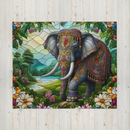 Prismatic Beasts Throw Blanket - Elephant