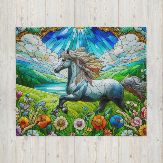 Prismatic BeastsThrow Blanket - Horse