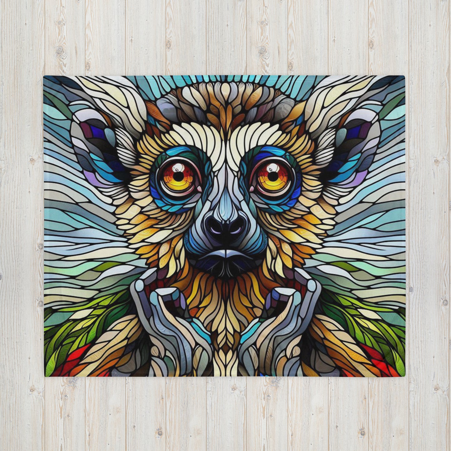 Prismatic Beasts Throw Blanket - Lemur