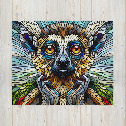 Prismatic Beasts Throw Blanket - Lemur