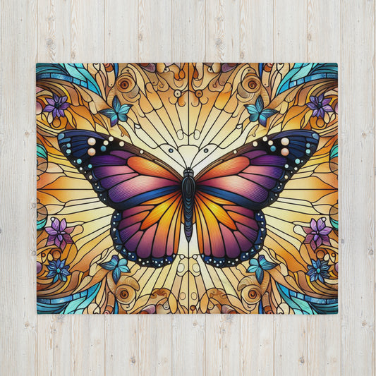 Prismatic Beasts Throw Blanket - Butterfly