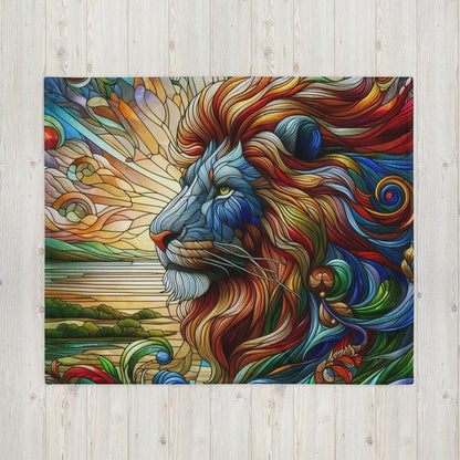 Prismatic Beasts Throw Blanket - Lion