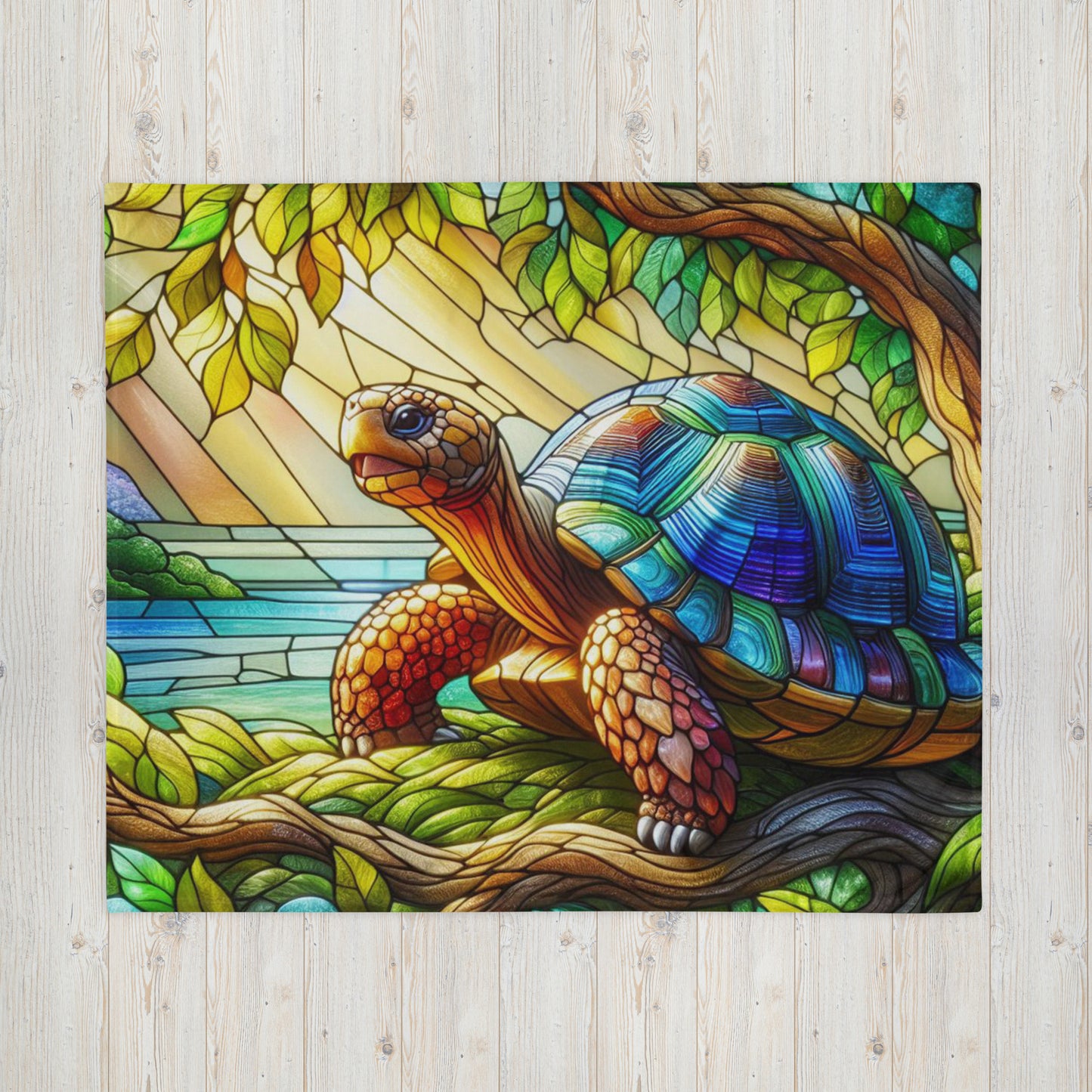 Prismatic Beasts Throw Blanket - Turtle