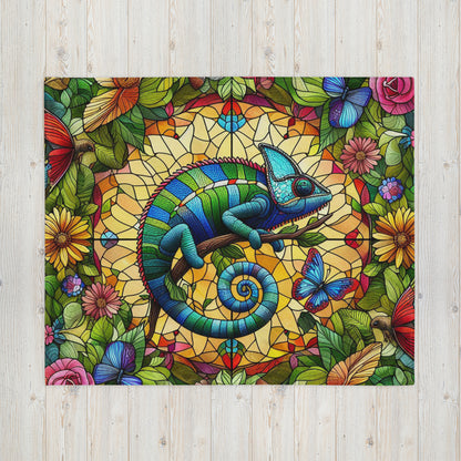 Prismatic Beasts Throw Blanket - Chameleon