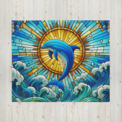 Prismatic Beasts Throw Blanket - Dolphin