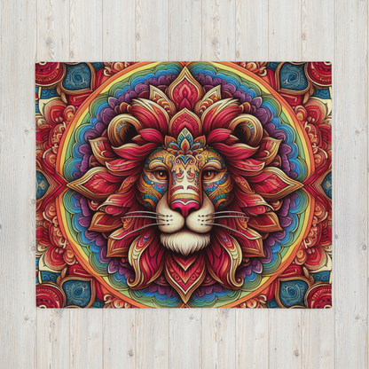 Whispering Wilderness Throw Blanket - Lion