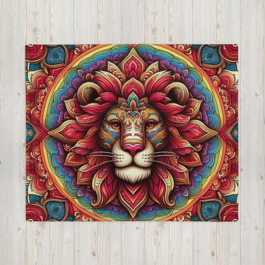 Whispering Wilderness Throw Blanket - Lion