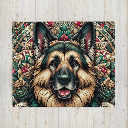 Whispering Wilderness Throw Blanket - German Shepard