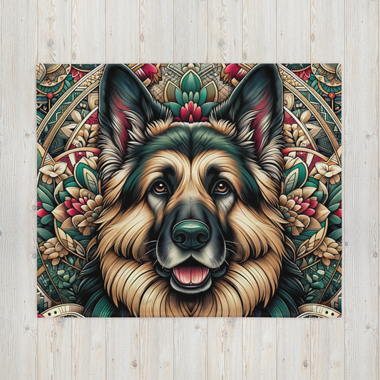 Whispering Wilderness Throw Blanket - German Shepard