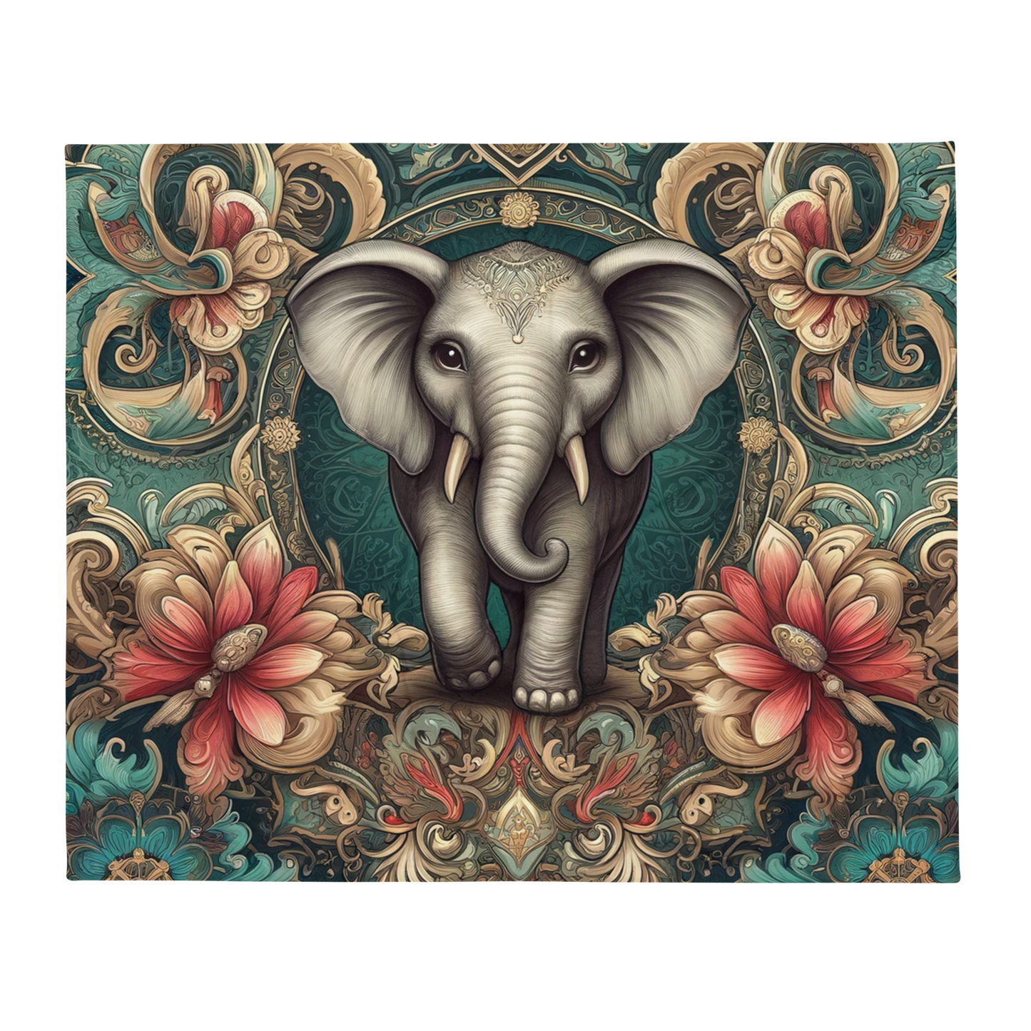 Whispering Wilderness Throw Blanket - Elephant