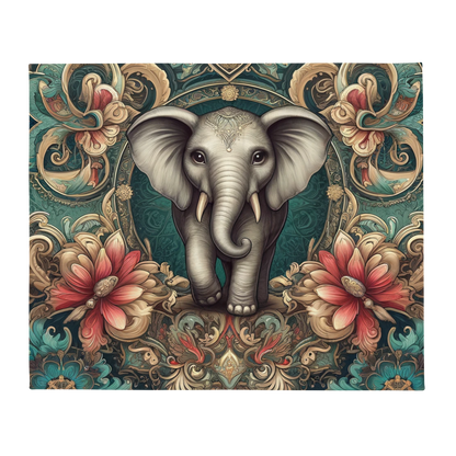 Whispering Wilderness Throw Blanket - Elephant