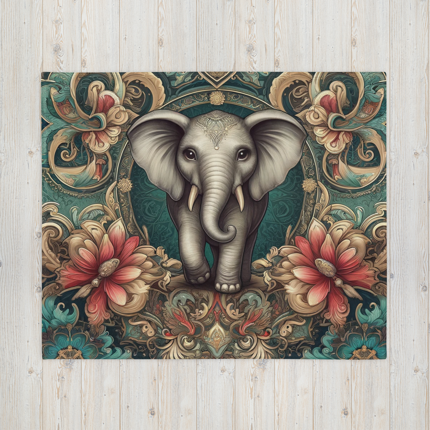 Whispering Wilderness Throw Blanket - Elephant