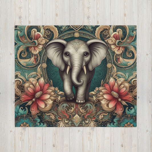 Whispering Wilderness Throw Blanket - Elephant