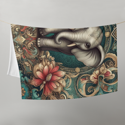 Whispering Wilderness Throw Blanket - Elephant