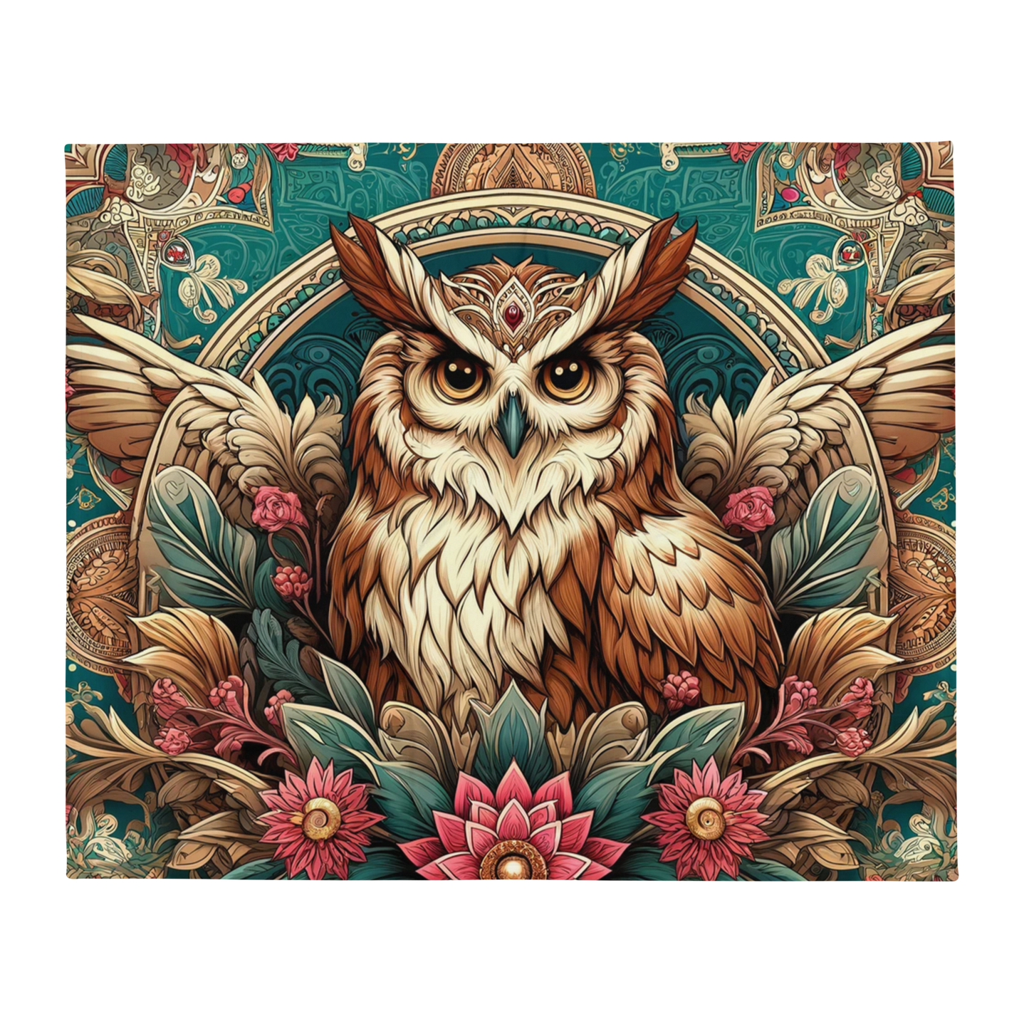 Whispering Wilderness Throw Blanket - Eagle Owl