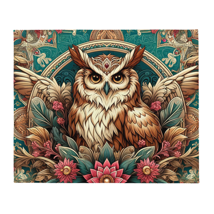Whispering Wilderness Throw Blanket - Eagle Owl
