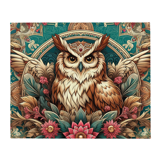 Whispering Wilderness Throw Blanket - Eagle Owl