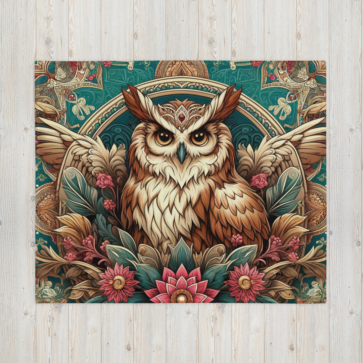 Whispering Wilderness Throw Blanket - Eagle Owl